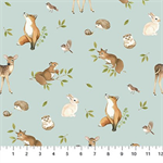 Northcott - Woodland Heart - Animals, Blue