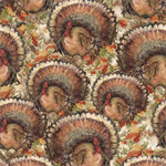 Springs Creative - Holiday Prints - Fanned Turkeys, Brown