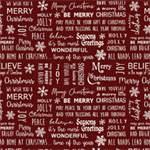 Benartex - Jingle Bell Flannel - Believe in Magic, Berry