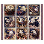 Quilting Treasures - American Spirit - 36^ Patriotic Eagle Picture Patches, Tan