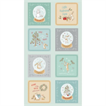 Clothworks - Guess How Much I Love You 2026 - 24^ Panel w/9 1/2^ Blocks, Lt Teal