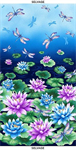 Timeless Treasures - Water Dance - 24^ Water Lily Panel, Multi