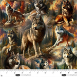 Blank Quilting - Wilderness Song - Wolves, Gray