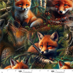 Blank Quilting - Minky - Babies in the Wild - Fox Allover, Brown