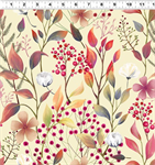 Clothworks - Midnight Flora - Digital Meadow, Cream