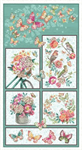 Blank Quilting - Flourish - 24^ Floral Panel, Teal