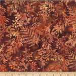 Hoffman California - Bali Batik 2026 - Leafy Branches, Bourbon