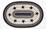 Braided Rug - Black (Stars), 3' X 5' (Oval)