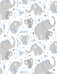 Wilmington Prints - Safari Lullaby - Elephant All Over, White
