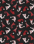Wilmington Prints - Snowy Gnomies - Hat Toss, Black