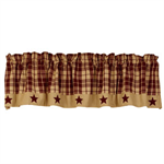 Valance - Burgundy Farmhouse Star