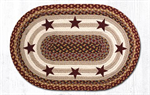 Braided Rug - Burgundy/Gray/Cream (Stars), 20^ X 30^ (Oval)