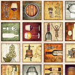 Quilting Treasures - Cork & Barrel - Small Wine Patches, Multi