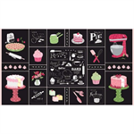 Riley Blake - Flour & Flower - 24^ Baking Icons Panel, Black