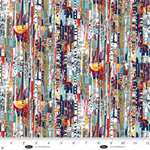 Blank Quilting - Spread The Word - Newspaper Mini Strips, Blue