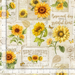 Timeless Treasures - Sunflower Farm - Sunflower Collage, Beige