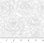 Henry Glass - Scarlet's Treasure - Peony Monotone, White on White