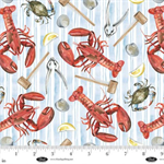 Blank Quilting - Seaside Boil - Lobsters, Crabs & Clams, Light Blue