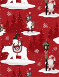 Wilmington Prints - Snowy Gnomies - Scenic Gnomies, Red