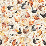 Quilting Treasures - Lil Farmers - Chicken Toss, Oatmeal