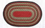Braided Rug - Burgundy/Olive/Charcoal, 20^ X 30^ (Oval)