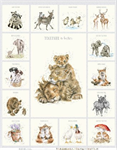 Maywood Studio - Together is Better - 36^ x 58/60^ Minky Animal Panel, Ecru