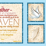 Quilting Treasures - Our Father - 24^ Panel, Light Blue