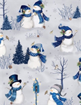 Wilmington Prints - Let it Snow-Man! - Scenic Snowmen, Gray