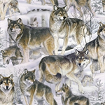 David Textiles - Novelty Prints - Animal Love, Wolves