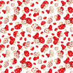 Quilting Treasures - Gnome For The Holiday - Mushroom Toss, White
