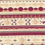 Northcott - Winters Grace - Stripe Cream/Burgundy, Multi