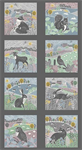 Makower - Heather and Sage - 24^ Animal  Blocks Panel, Multi