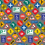 Clothworks - Let's Go! - Signs, Gray