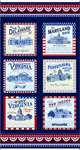 Benartex Traditions - Mid-Atlantic Shop Hop '25 - 24^ Block Panel, Navy