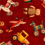 Quilting Treasures - Santa's Workshop - Toy Toss, Red