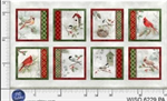 P & B Textiles - Winter Song - 24^ Bird Panel, Multi