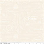 Riley Blake - Elegant Essentials - Text, Cream Pearl