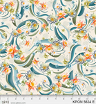 P & B Textiles - Koi Pond - Water Lilies, Ecru