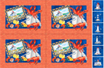 Northcott - Atlantic Coast - 28^ Placemat Panel = (4 Placemats,) Dark Blue
