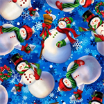 Quilting Treasures - Whirlwind - Snowmen, Dark Blue