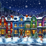 Windham Fabrics - Winter Wonder - 36^ Winter Town Puff Panel, Multi