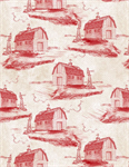 Wilmington Prints - Morning Serenade - Barn Toile, Cream/Red