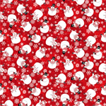 Henry Glass - Snow Crew - Tossed Snowmen, Red