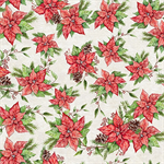 Blank Quilting - December Magic - Poinsettias, Ecru