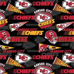 Fabric Traditions - NFL - 44^ Kansas City Cheifs - Retro, Red/Black