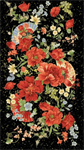 Timeless Treasures - Imperial Bloom - 24^ Metallic Panel, Black