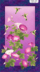 Northcott - Morning Glory Shimmer - 24^ Panel, Hummingbirds, Purple/Multi