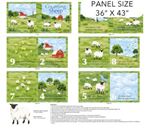Northcott - Counting Sheep - 36^ Soft Book Panel, Green