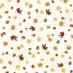 P & B Textiles - Fall Friends - Ditzy Leaf Toss, Ecru