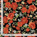 Timeless Treasures - Imperial Bloom - Asian Medium Floral, Black